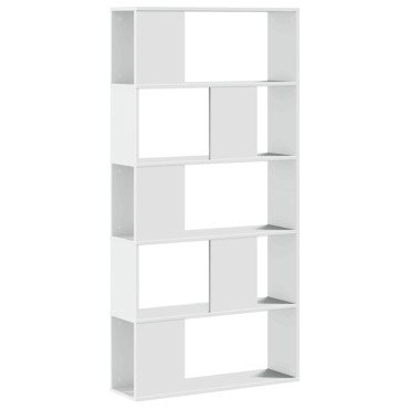 vidaXL Βιβλιοθήκη 5 Επιπέδων Λευκή 80,5x23,5x162,5cm Επεξεργ. Ξύλο 1 τεμ.