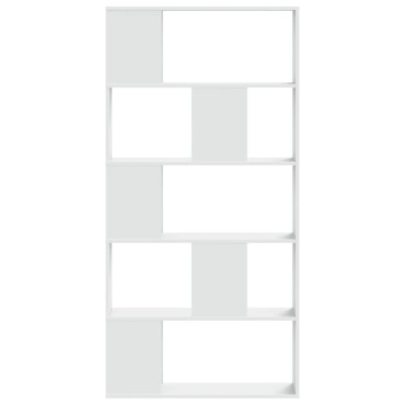 vidaXL Βιβλιοθήκη 5 Επιπέδων Λευκή 80,5x23,5x162,5cm Επεξεργ. Ξύλο 1 τεμ.