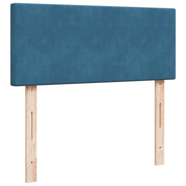 vidaXL Κρεβάτι Boxspring με Στρώμα Σκούρο Μπλε 120x190 εκ. Βελούδινο