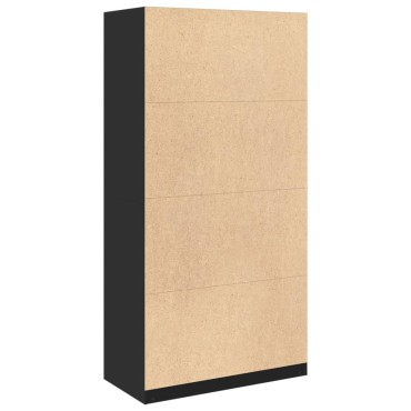 vidaXL Ντουλάπα Μαύρη 100x50x200cm από Επεξεργασμένο Ξύλο 1 τεμ.