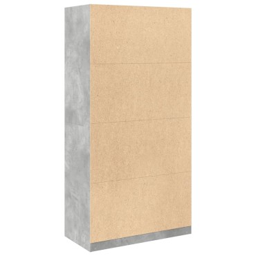 vidaXL Ντουλάπα Γκρι του Σκυροδέματος 100x50x200cm Επεξεργασμένο Ξύλο 1 τεμ.