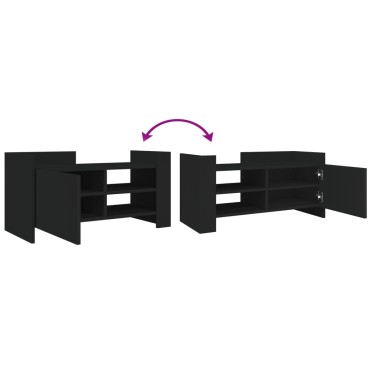 vidaXL Έπιπλο Τηλεόρασης Μαύρο 80x35x40cm Επεξεργασμένο Ξύλο
