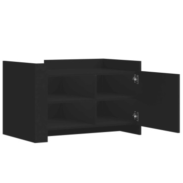 vidaXL Τραπεζάκι Σαλονιού Μαύρο 80x50x50cm Επεξεργασμένο Ξύλο 1 τεμ.
