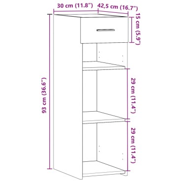 vidaXL Ντουλάπι Γκρι Sonoma 30x42,5x93cm από Επεξεργασμένο Ξύλο 1 τεμ.