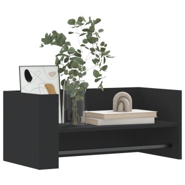 vidaXL Ράφι Τοίχου Μαύρη 70,5x35x30,5cm από Επεξεργασμένο Ξύλο 1 τεμ.