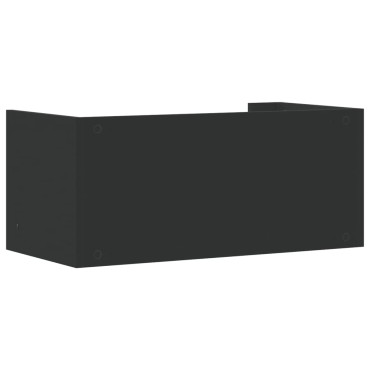 vidaXL Ράφι Τοίχου Μαύρη 70,5x35x30,5cm από Επεξεργασμένο Ξύλο 1 τεμ.