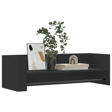 vidaXL Ραφιέρα Τοίχου Μαύρο 100x35x30,5cm από Επεξεργασμένο Ξύλο 1 τεμ.