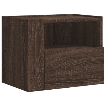 vidaXL Κομοδίνο Επιτοίχιο Καφέ Δρυς 45x30x35cm 1 τεμ.