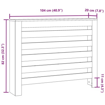 vidaXL Κάλυμμα Καλοριφέρ Μαύρο 104x20x82 εκ. από Επεξεργασμένο Ξύλο