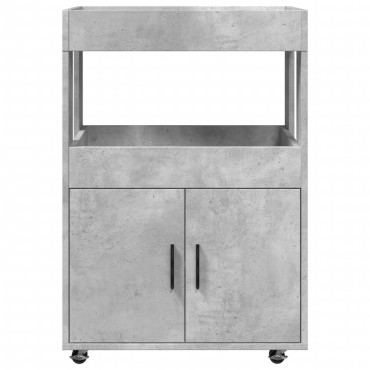 vidaXL Τρόλεϊ Μπαρ Γκρι Σκυροδέματος 60x39,5x89cm Επεξ. Ξύλο 1 τεμ.