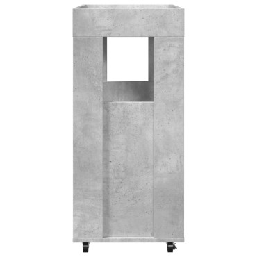 vidaXL Τρόλεϊ Μπαρ Γκρι Σκυροδέματος 60x39,5x89cm Επεξ. Ξύλο 1 τεμ.