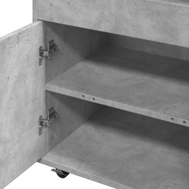 vidaXL Τρόλεϊ Μπαρ Γκρι Σκυροδέματος 60x39,5x89cm Επεξ. Ξύλο 1 τεμ.