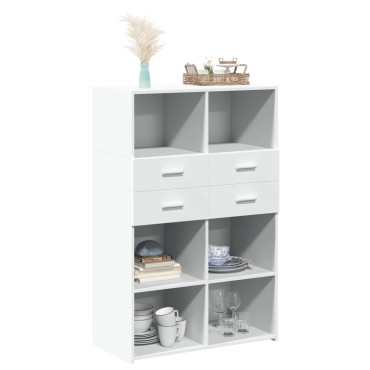 vidaXL Ντουλάπι Λευκό 80x42,5x124cm από Επεξεργασμένο Ξύλο 1 τεμ.