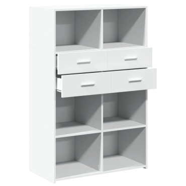 vidaXL Ντουλάπι Λευκό 80x42,5x124cm από Επεξεργασμένο Ξύλο 1 τεμ.