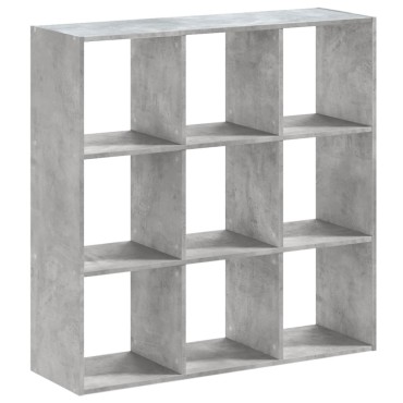 vidaXL Βιβλιοθήκη Γκρι Σκυροδέματος 102x32x102cm Επεξεργ. Ξύλο 1 τεμ.