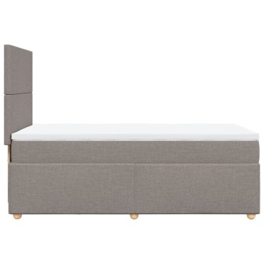 vidaXL Κρεβάτι Boxspring με Στρώμα Taupe 100x200cm Υφασμάτινο 1 τεμ. - Μονό