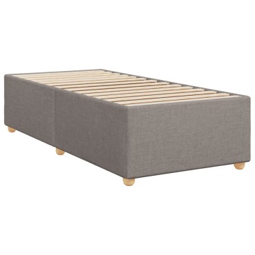 vidaXL Κρεβάτι Boxspring με Στρώμα Taupe 100x200cm Υφασμάτινο 1 τεμ. - Μονό
