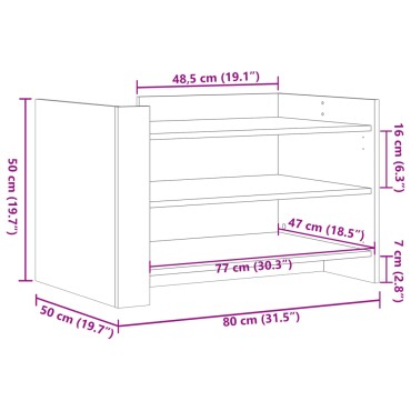 vidaXL Τραπεζάκι Σαλονιού Λευκό 80x50x50cm από Επεξεργασμένο Ξύλο 1 τεμ.