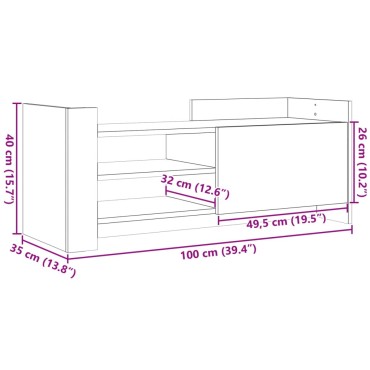 vidaXL Έπιπλο Τηλεόρασης Γκρι Sonoma 100x35x40cm από Επεξεργ. Ξύλο