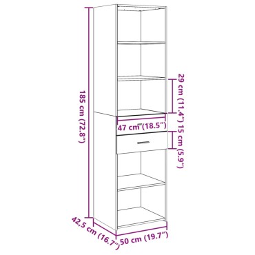vidaXL Ντουλάπι Καπνιστή Δρυς 50x42,5x185cm από Επεξεργασμένο Ξύλο 1 τεμ.