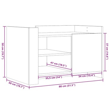vidaXL Τραπεζάκι Σαλονιού Λευκό 80x50x50cm από Επεξεργασμένο Ξύλο 1 τεμ.