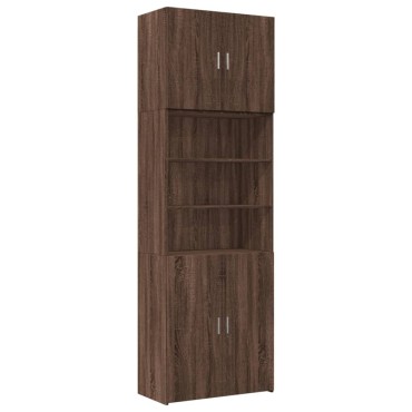 vidaXL Ντουλάπι Καφέ Δρυς 80x42,5x249cm από Επεξεργασμένο Ξύλο 1 τεμ.