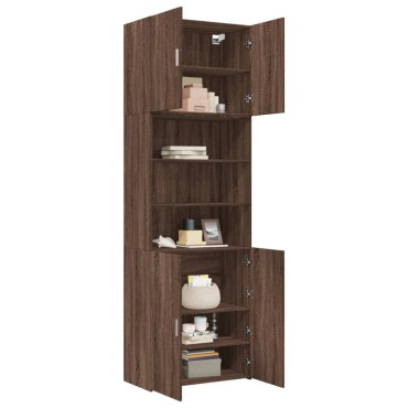 vidaXL Ντουλάπι Καφέ Δρυς 80x42,5x249cm από Επεξεργασμένο Ξύλο 1 τεμ.