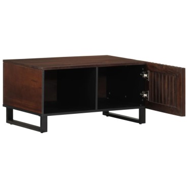 vidaXL Τραπεζάκι Σαλονιού Καφέ/Μαύρο 80x51x40cm Μασίφ Ξύλο Μάνγκο 1 τεμ.