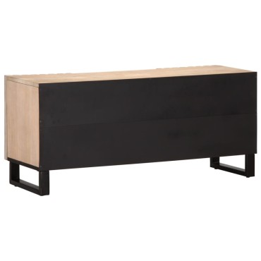 vidaXL Έπιπλο Τηλεόρασης Λευκό 105x34x46cm από Μασίφ Ξύλο Ακακίας 1 τεμ.