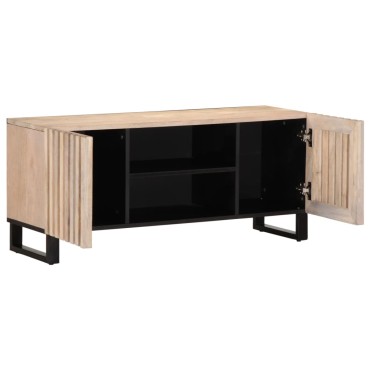 vidaXL Έπιπλο Τηλεόρασης Λευκό 105x34x46cm από Μασίφ Ξύλο Ακακίας 1 τεμ.