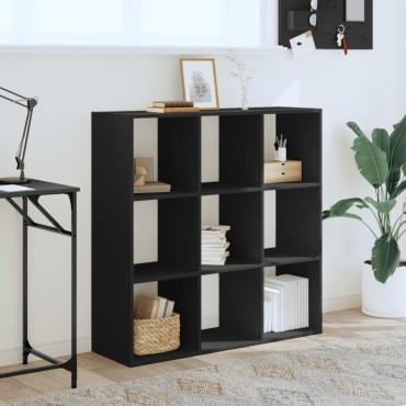 vidaXL Βιβλιοθήκη Μαύρη 102x32x102cm από Επεξεργασμένο Ξύλο 1 τεμ.