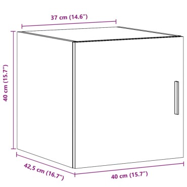 vidaXL Ντουλάπι Τοίχου Γκρι Σκυρ. 40x42,5x40cm Επεξεργασμένο Ξύλο 1 τεμ.