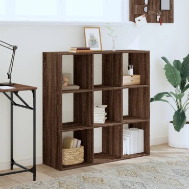 vidaXL Βιβλιοθήκη Καφέ Δρυς 102x32x102cm από Επεξεργασμένο Ξύλο 1 τεμ.