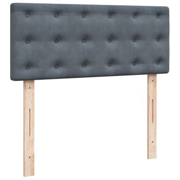 vidaXL Κρεβάτι Boxspring με Στρώμα Σκούρο Γκρι 120x200 εκ. Βελούδινο