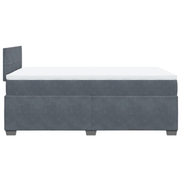 vidaXL Κρεβάτι Boxspring με Στρώμα Σκούρο Γκρι 120x200 εκ. Βελούδινο