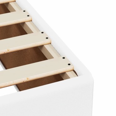 vidaXL Κρεβάτι Boxspring με Στρώμα Λευκό 180x200 εκ. Συνθετικό Δέρμα