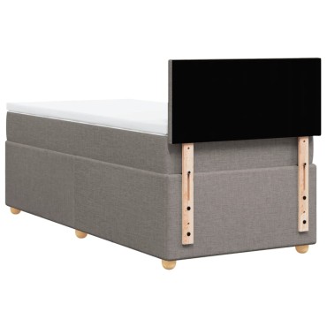 vidaXL Κρεβάτι Boxspring με Στρώμα Taupe 100x200cm Υφασμάτινο 1 τεμ. - Μονό