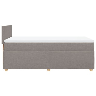 vidaXL Κρεβάτι Boxspring με Στρώμα Taupe 100x200cm Υφασμάτινο 1 τεμ. - Μονό