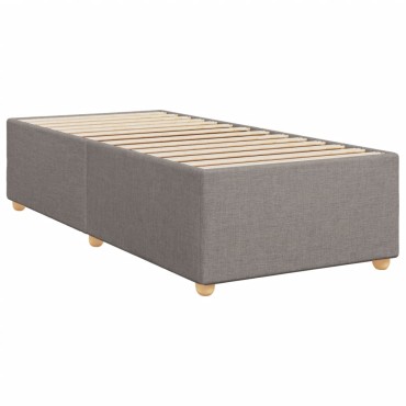 vidaXL Κρεβάτι Boxspring με Στρώμα Taupe 100x200cm Υφασμάτινο 1 τεμ. - Μονό