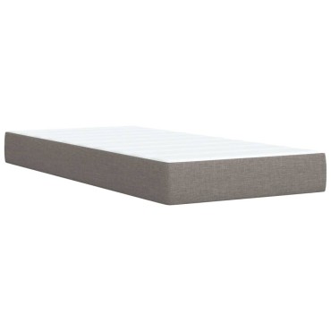 vidaXL Κρεβάτι Boxspring με Στρώμα Taupe 100x200cm Υφασμάτινο 1 τεμ. - Μονό
