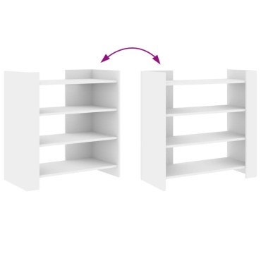 vidaXL Ραφιέρα Λευκή 73,5x35x75cm από Επεξεργασμένο Ξύλο 1 τεμ.