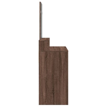 vidaXL Μπουντουάρ με Καθρέφτη Καφέ Δρυς 80x41x144,5cm 1 τεμ.