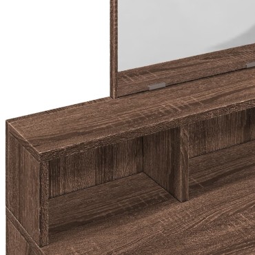 vidaXL Μπουντουάρ με Καθρέφτη Καφέ Δρυς 80x41x144,5cm 1 τεμ.