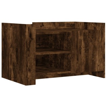 vidaXL Τραπεζάκι Σαλονιού Καπνιστή Δρυς 80x50x50cm Επεξεργ. Ξύλο 1 τεμ.