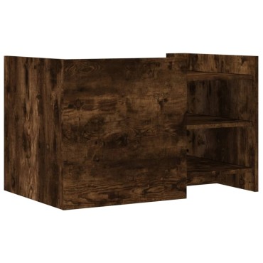 vidaXL Τραπεζάκι Σαλονιού Καπνιστή Δρυς 80x50x50cm Επεξεργ. Ξύλο 1 τεμ.