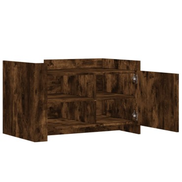 vidaXL Τραπεζάκι Σαλονιού Καπνιστή Δρυς 80x50x50cm Επεξεργ. Ξύλο 1 τεμ.