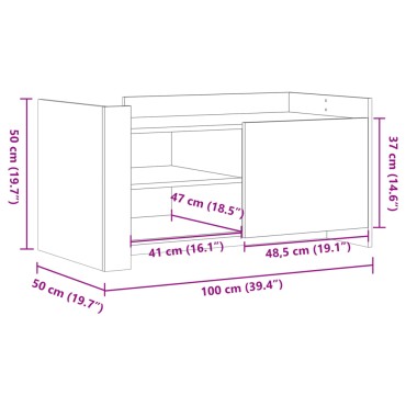vidaXL Τραπεζάκι Σαλονιού Λευκό 100x50x50cm Επεξεργασμένο Ξύλο 1 τεμ.