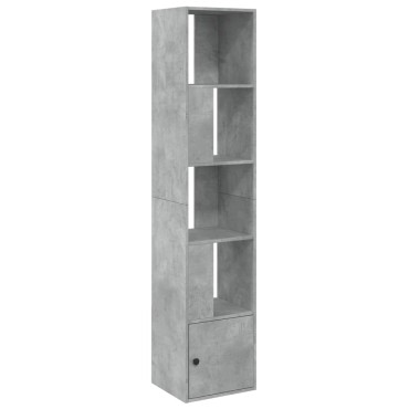vidaXL Βιβλιοθήκη Γκρι Σκυροδέματος 40x36x189cm Επεξεργ. Ξύλο 1 τεμ.