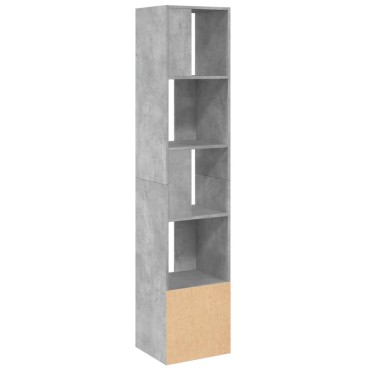 vidaXL Βιβλιοθήκη Γκρι Σκυροδέματος 40x36x189cm Επεξεργ. Ξύλο 1 τεμ.