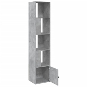 vidaXL Βιβλιοθήκη Γκρι Σκυροδέματος 40x36x189cm Επεξεργ. Ξύλο 1 τεμ.